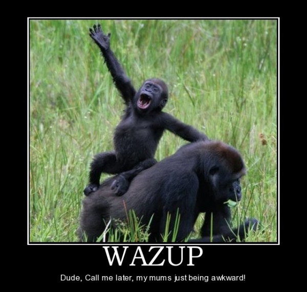 Wazup.. Stop being awkward mom demotivational